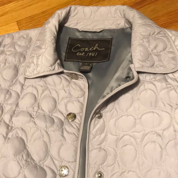 New Coach signature monogram C oyster quilted relaxed fit puffer jacket - Picture 5 of 9